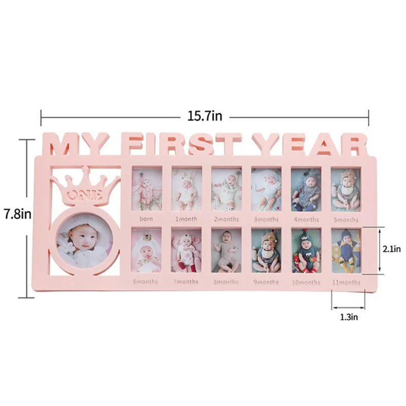 3 Colors Baby Growth Record 12 Months Photo Frame Souvenir Growing Memory Gifts My First Year