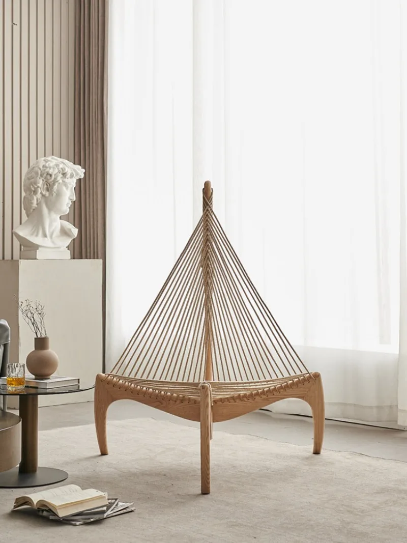 

Boat chair art leisure sofa chair light luxury recliner bed and breakfast designer Internet celebrity harp chair