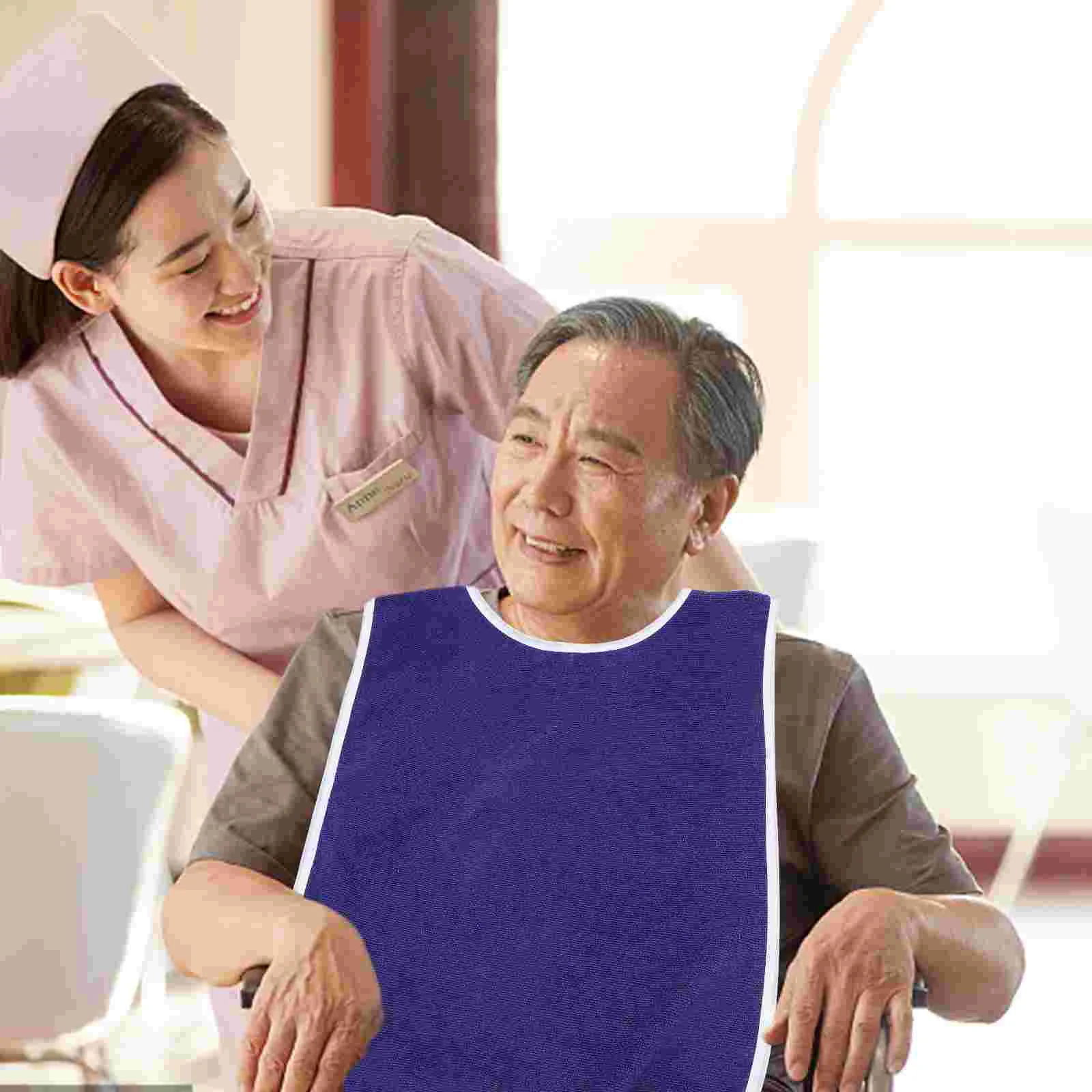 Anti-fouling Apron Waterproof Adult Bib Towel Practical Bibs Polyester for Elderly