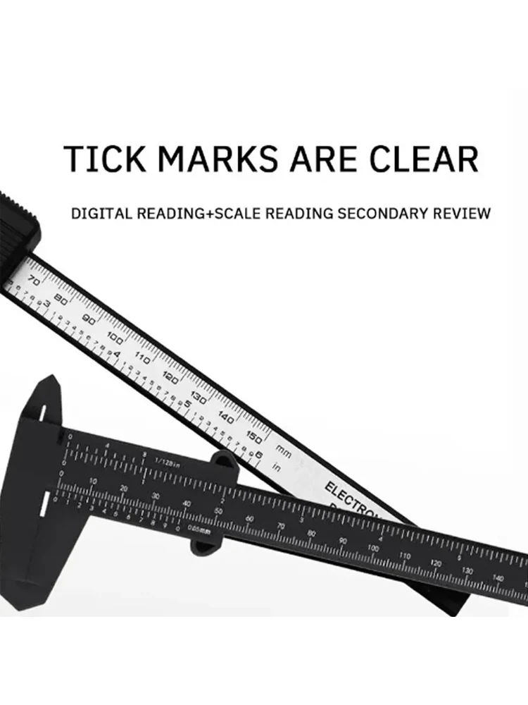 Pied à coulisse en plastique à affichage numérique, Mini pied à coulisse pour jeu de texte, règle Vernier pour étudiant, outil de mesure de 0 à 150mm, 1 pièce