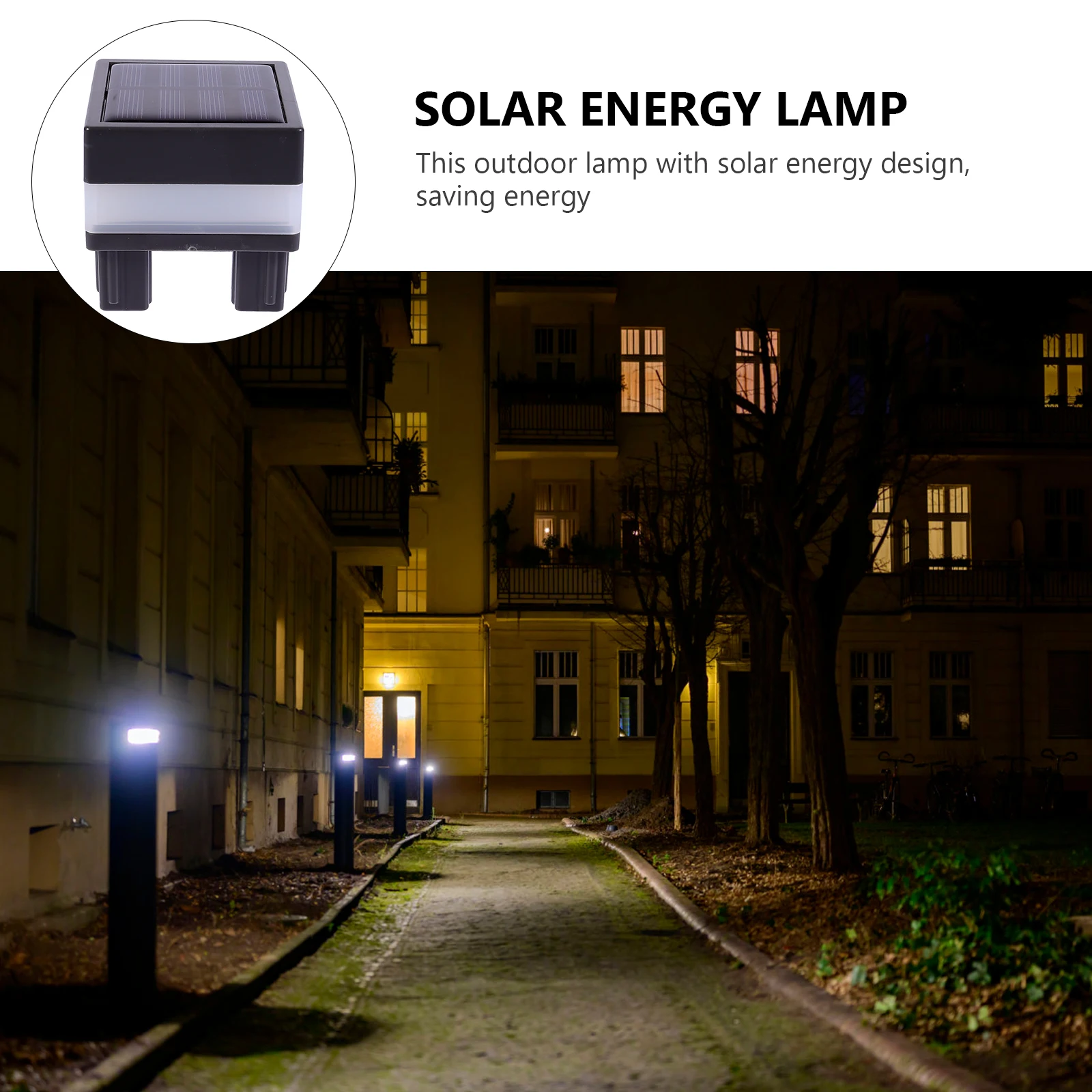 

Post Lamp Solar Energy Lamp Outdoor Lighting Waterproof Garden Fence Light Pillar Light Simple Design Durable Safe Installation
