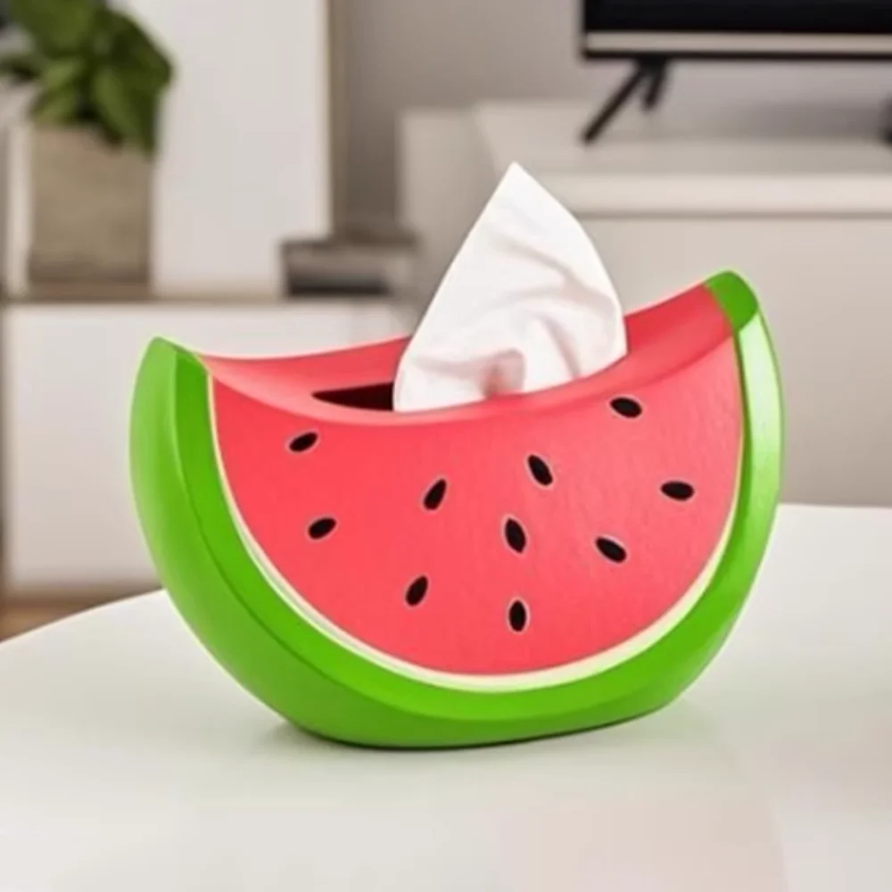 

Модель игрушки, коробка для салфеток с арбузом, декоративная коллекционная коробка для хранения арбузной бумаги, красочная летняя коробка