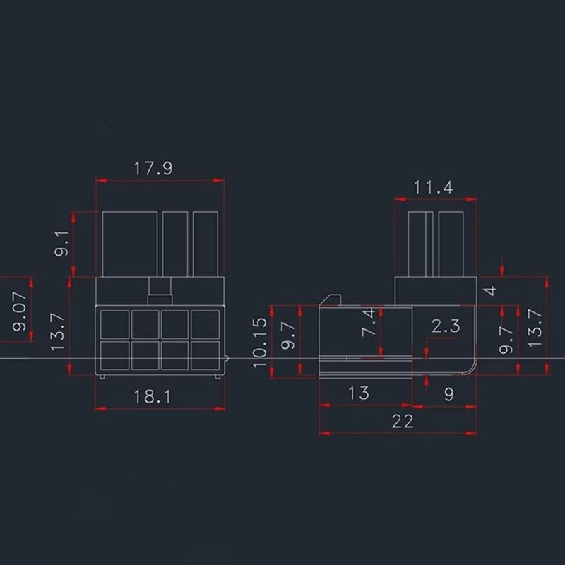 83CE GPU VGA PCIE da 8pin a 90 gradi Connettori Adattatori alimentazione per schede grafica desktop Adattatori GPU