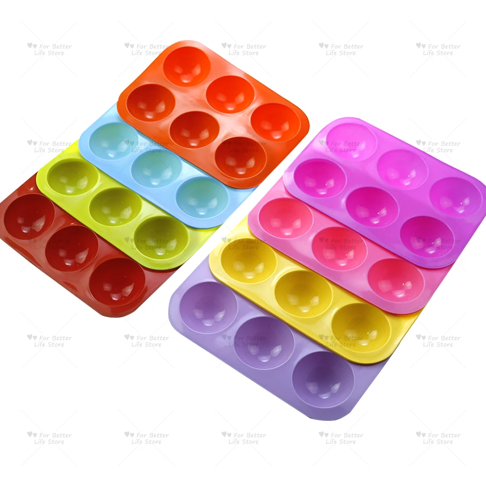 

For Better Life 1PC 6-Cavity Hemispherical Holes Soft Silicone Chocolate Cake Mold For Cooking Decoration Tools Thermostability