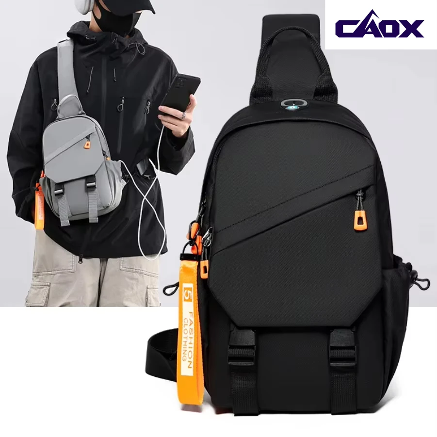 

CAOX Waterproof Nylon Crossbody Bag - Men's Chest Sling Backpack, Compact Shoulder Messenger Bag, Travel & Outdoor Hiking Pack