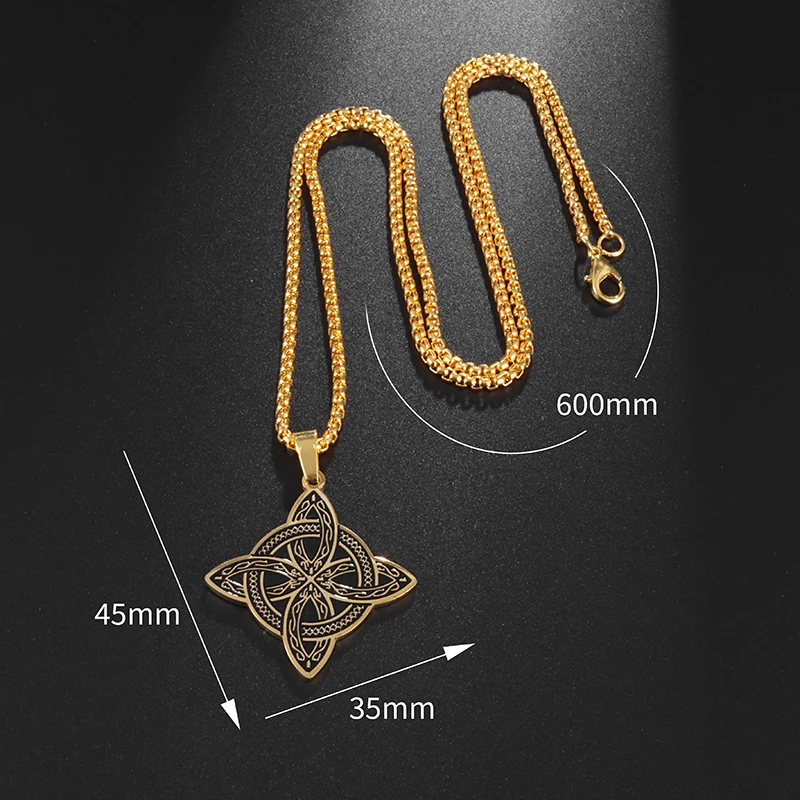 Witchcraft Rust Steel Necklace Witch\\\'s Irish Knot Witch Knot Pendant Nordic Celtic Necklace Glamour Witch Hsf Jewelry