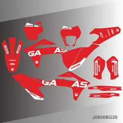 For GASGAS GAS GAS MC EX EC 125 250 300 350 450 2021 2022 2023 Full Graphics Decals Stickers Motorcycle Background Custom Number