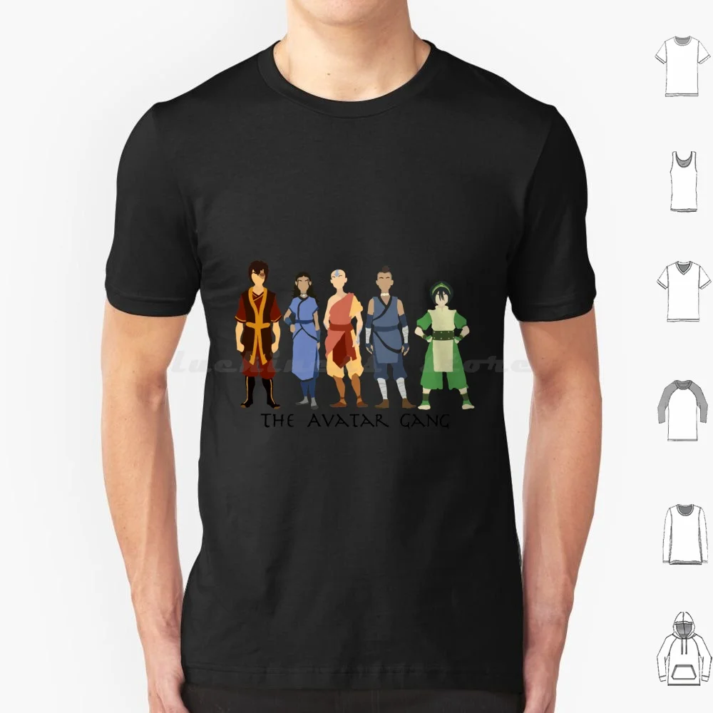 The Gang The Last Airbender T Shirt Big Size 100% Cotton Aesthetic Aang Sokka Toph Katara The Zuko The Gang Gang