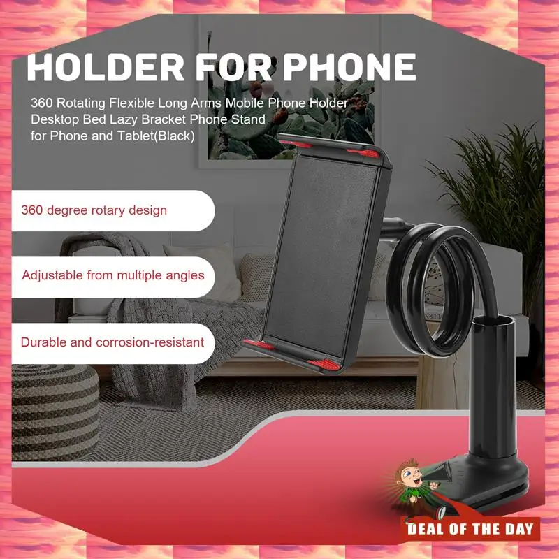 24-Hour Delivery 360 Rotating Flexible Long Arms Mobile Phone Holder Desktop Bed Lazy Bracket Phone Stand For Phone And Tablet