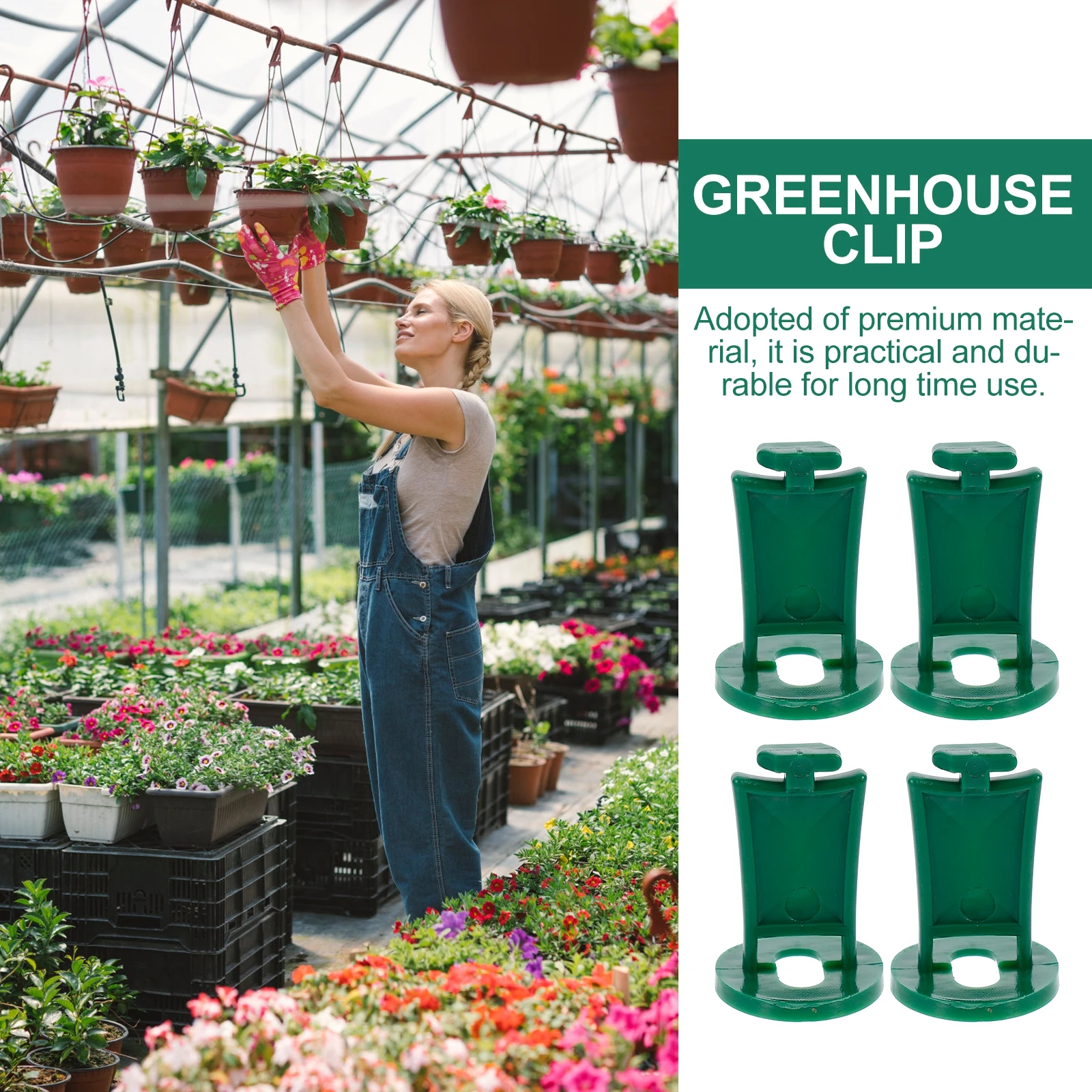 

50pcs Greenhouse Fixing Clips PP Plastic Simple Installation Hanging Flowers Connectors Accessories Durable Long Term Use
