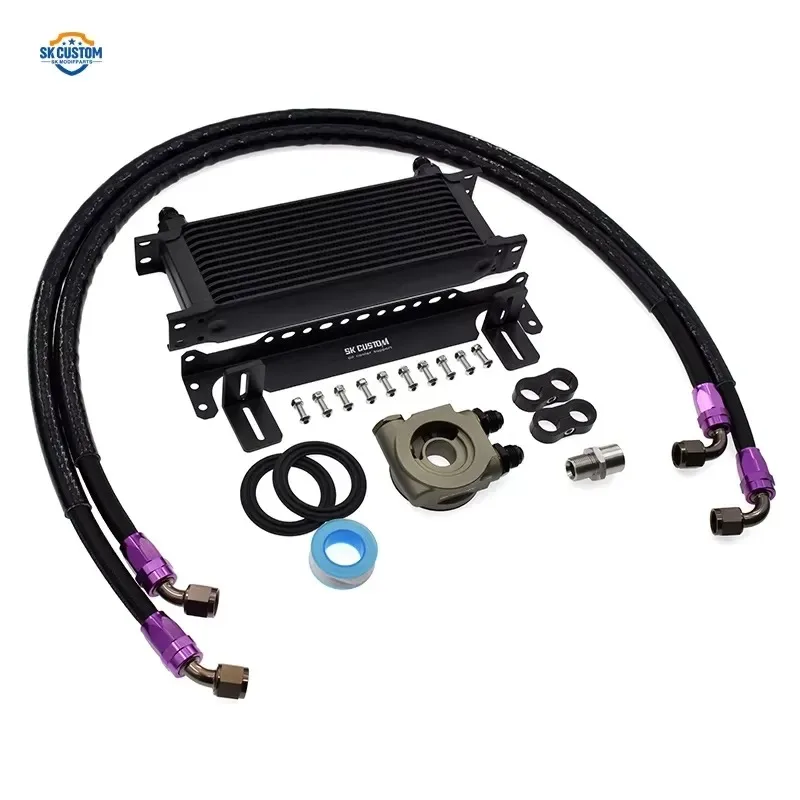 Hot Sale Engine Oil Cooler Kit With Thermostat Sandwich Plate AN8 Hose for Infiniti QX50 EX25 Q70 Q50 Q60 G25