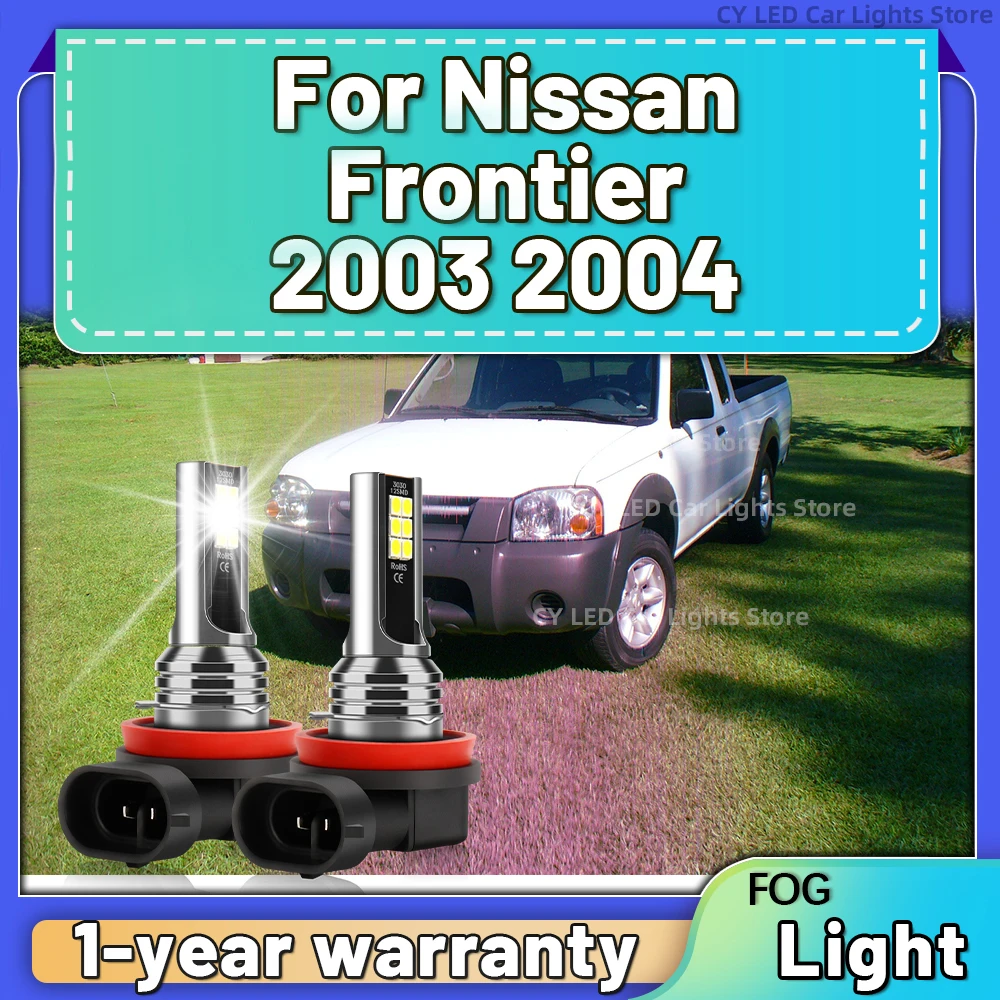 2Pcs H11 Led Fog Lights Bulb 16000LM 6000K White Car Driving Running Lamp 1:1 Size Wireless For Nissan Frontier 2003 2004