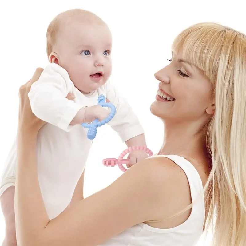 Textured On Both Sides Baby Teething With Easy-Hold Handle, Infant Toothbrush, Helps Massage,Soothe Sore Gums