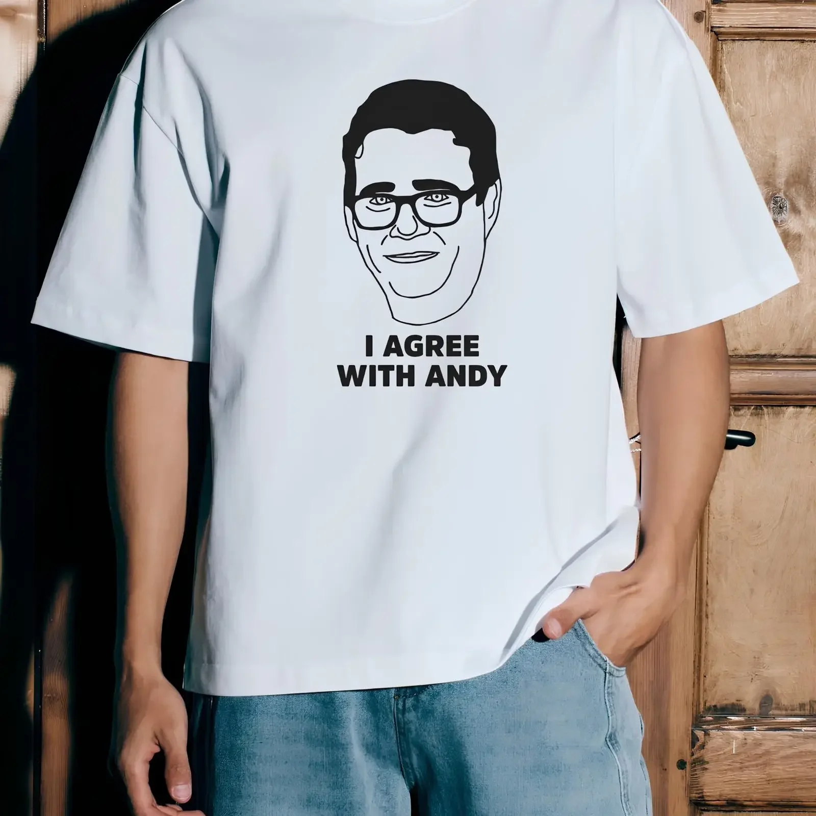 I Agree With Andy Burnham Funny T Shirt British Political Satire Cotton Novelty Casual vintage Washed Unisex fashion streetwear