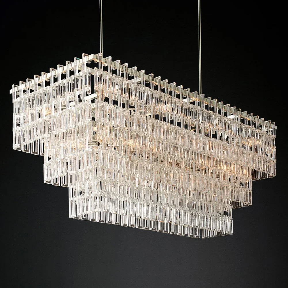 Modern retro chandelier crystal lamp hotel dining room dining room kitchen island chandelier lamp