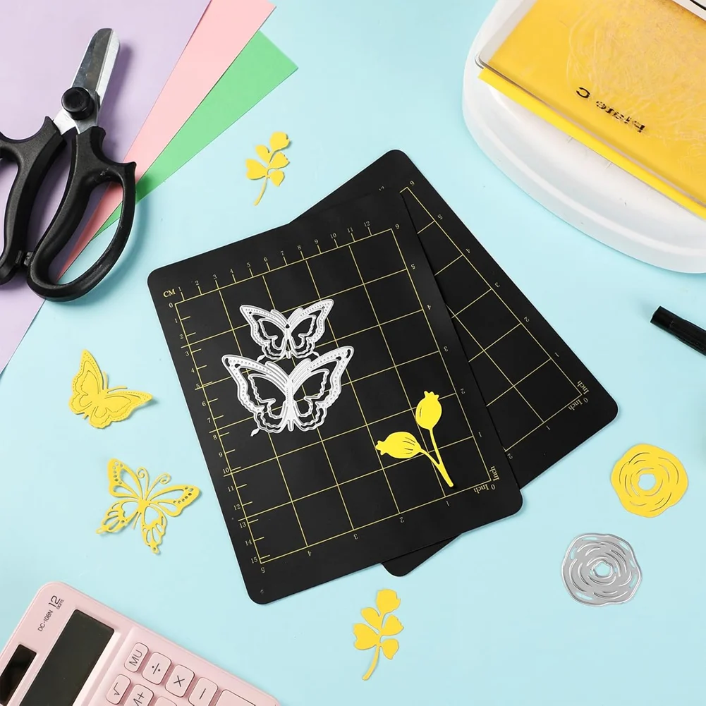 FAAJ-Spacers 5.9X7.8In Magnetic Spacers With Card Size Grid Die Cutting Machine Accessories Black Embossing Machine Die Pads