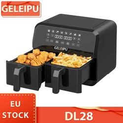 GELEIPU-freidora de aire DL28 de 8 cuartos, 8 preajustes de cocina, doble cesta antiadherente y apta para lavavajillas, 5 minutos de apagado automático, potencia de 1700W, hornear