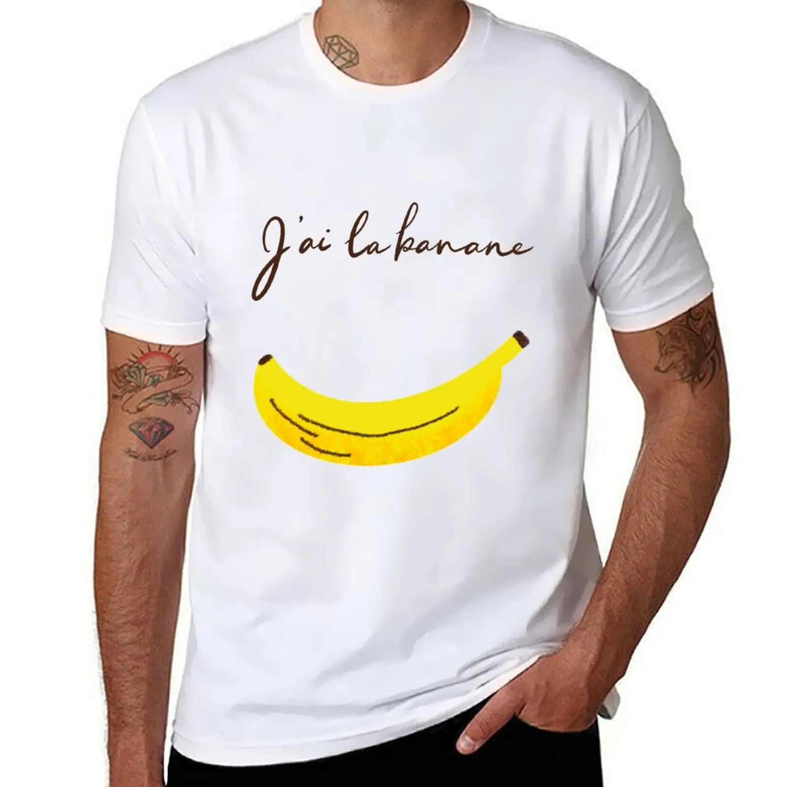 J’ai La Banane T-Shirt bedruckte T-Shirts für Herren, Herren-T-Shirt aus Baumwolle