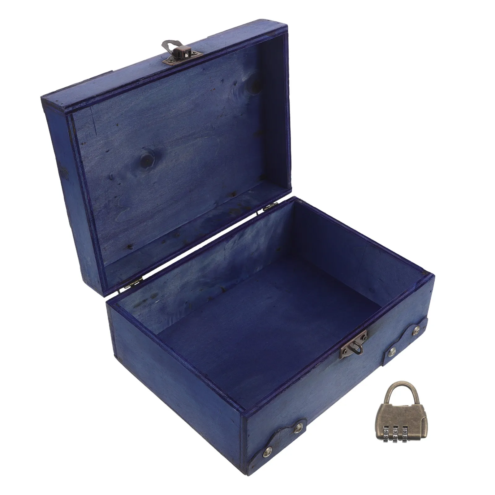 

Vintage Wood Box Lockable Jewelry Storage Box Decorative Treasure Chest Home Decor Retro Wooden Keepsake Organizer