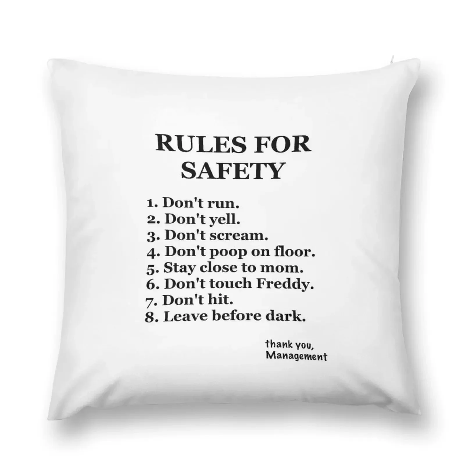 FNaF-Rules Throw Pillow Christmas Covers For Cushions covers for pillows Sofa Pillow Cover pillow