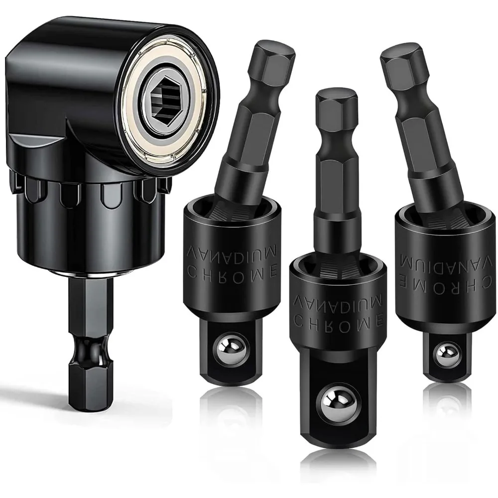 Flexible Drill Bit Extension Set 360° Rotatable 1/4 3/8 1/2