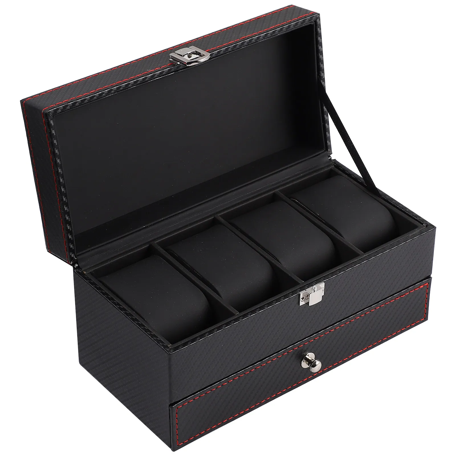 

1Pcs Premium PU Jewelry Box Watch Display Storage Case for Rings Bracelets Watches Wedding Birthday Gift Organizer