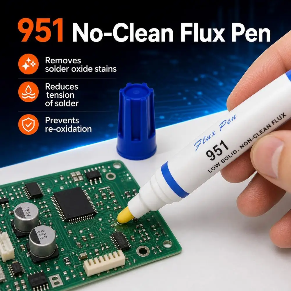 10ml Soldering Flux Pen Low Solids 951 No Clean For Solder Solar Cell Process Tool