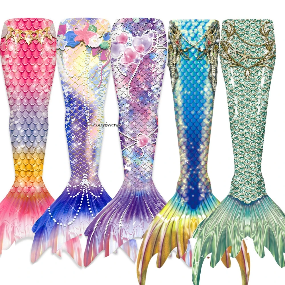 New Adult Mermaid Swimsuit Swimmable Mermaid Tail for Girls Swimming Summer Mother Kids Beachwear Mermaid Tail Cosplay Costume