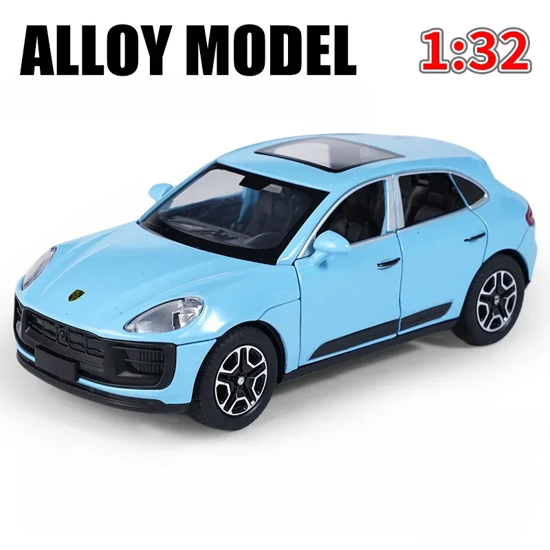 1/32 Macan T SUV Car Model Zinc Alloy Diecast Simulation Toy with Sound Light Pull Back Collecte Decorates Gift for Boy Birthday