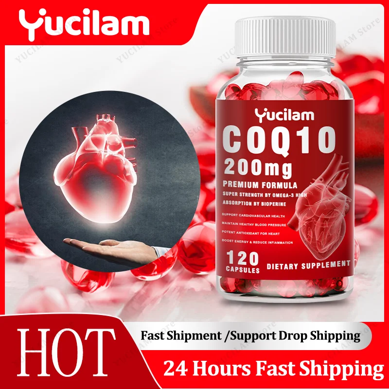 

YUCILAM 200 мг Органический коэнзим Q10 со сверхвысоким впитыванием - поддержка здоровья крови и иммунитета сердца для энергии Поддержка здоровья сердца