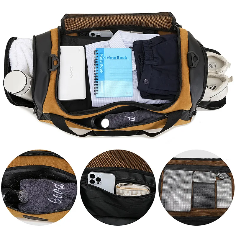 BWBW-Mala de Viagem de Grande Capacidade Masculina, Bolsa de Ombro, Mala Crossbody, Casual, Esportiva, Bolsa de Fitness, Separação Seca e Molhada