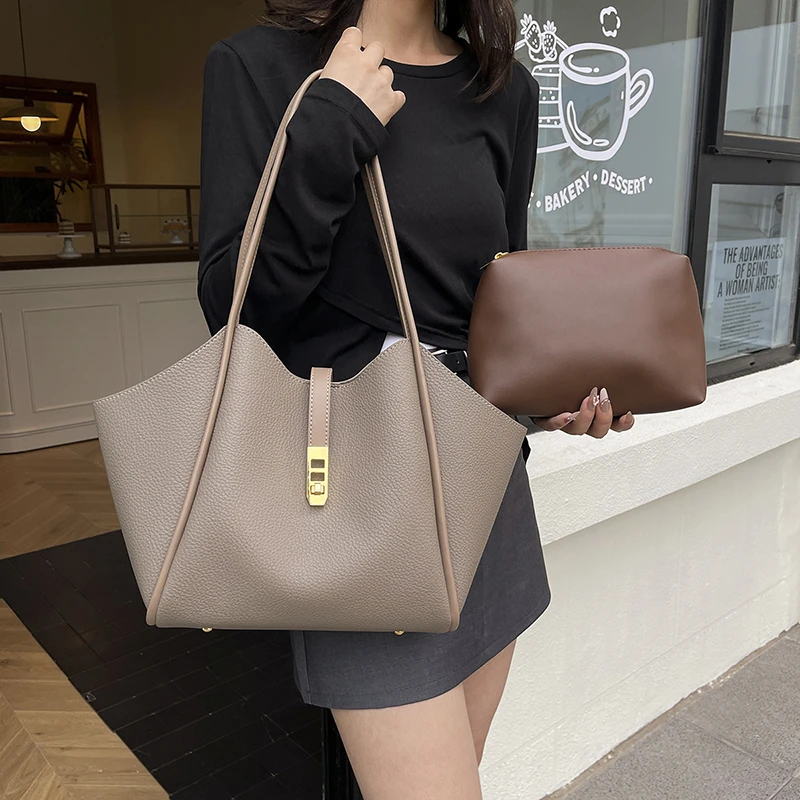 

Trendy Large Capacity Tote Bag Minimalist For Women Business With Crossbody Commuter Shopper And Elegant Leather Finish
