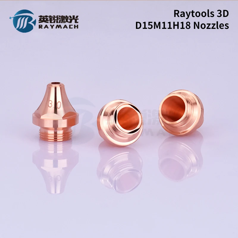 Raymach Raytools GS Laser Nozzle Fiber Laser Tube Cutting Equipment Parts M11H18D15 Single Layer 3D Bevelled Copper Nozzle Fiber