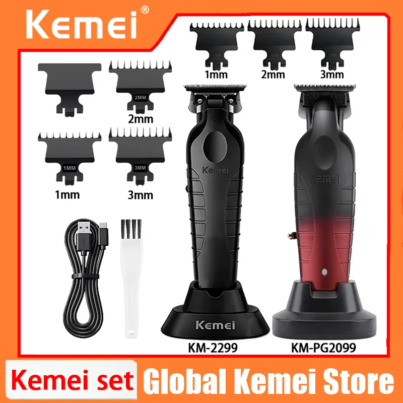 Cortadora de Pelo Kemei KM-2299 KM-PG2099, Cortadora de Pelo Eléctrica Profesional, Recargable por USB, Recortadora de Barba, Cortadora de Pelo Eléctrica