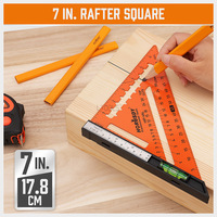 7 INCH Multi-function Triangle Ruler Premium Aluminum Angle Protractor Square Measuring Tool Metric Angle Protractor Woodworking
