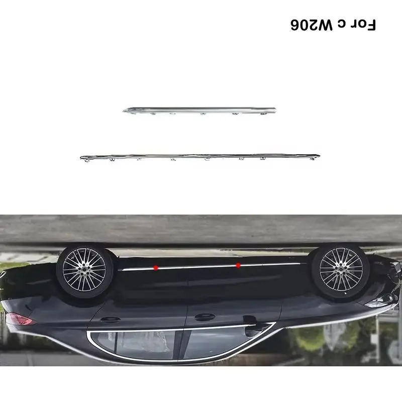 

For Mercedes Benz C Class Klass W206 Car Door Side Skirts Chrome Trim Styling A2066982100 A2066982200 A2066980100 A2066980200