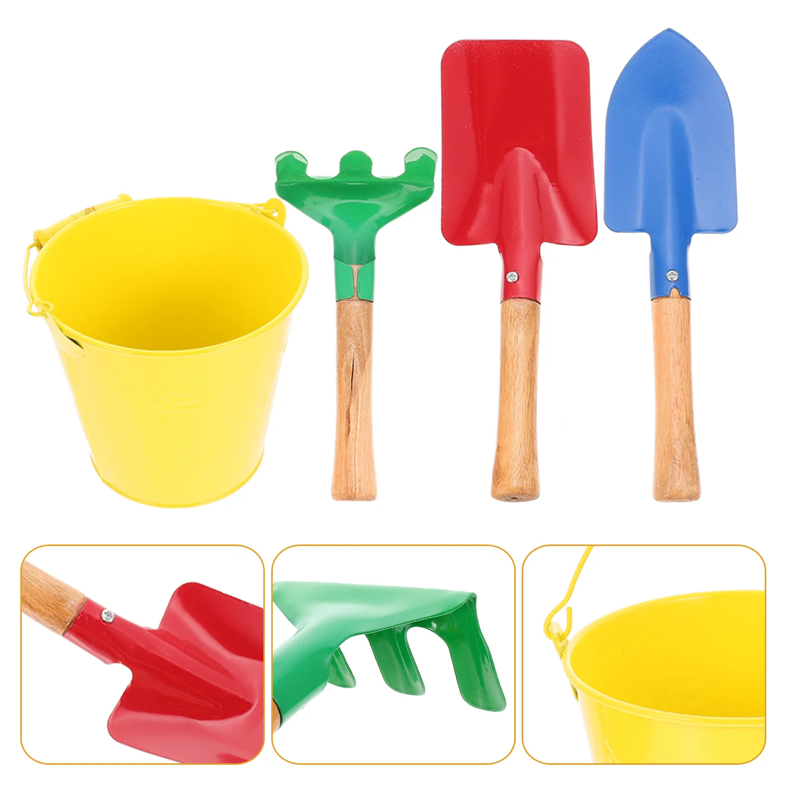 Gardening Garden Kids Tools Hand Toddler Beach Toys Set Sandbox Toys Mini Rake Tool Metal Bucket Trowel Water Kit