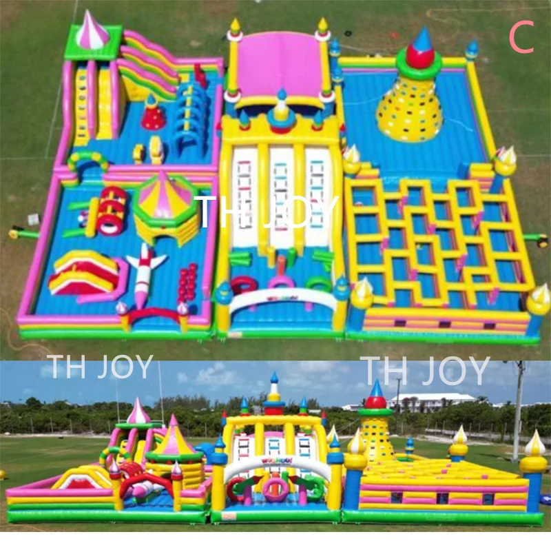 20x15m outdoor playground giant inflatable funcity, inflatable playground maze climbing wall combos