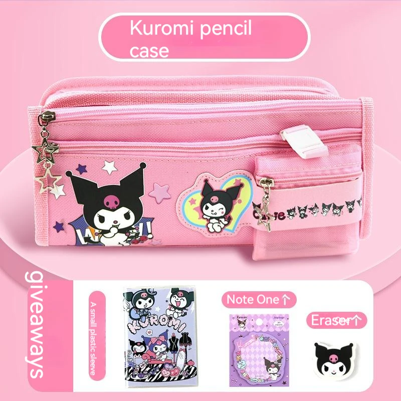 Imagem -03 - Estojo de Lápis Sanrio para Fêmea Kuromi my Melody Cinnamoroll Alunos com Porta-moedas Papelaria Fofa Atacado