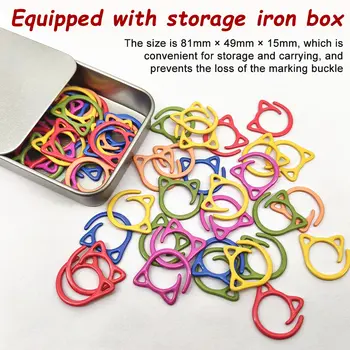 24個彩色貓形編織圈金屬貓耳鉤針記號針家用編織配件 6 最佳銷售 鉤針編織 - №3