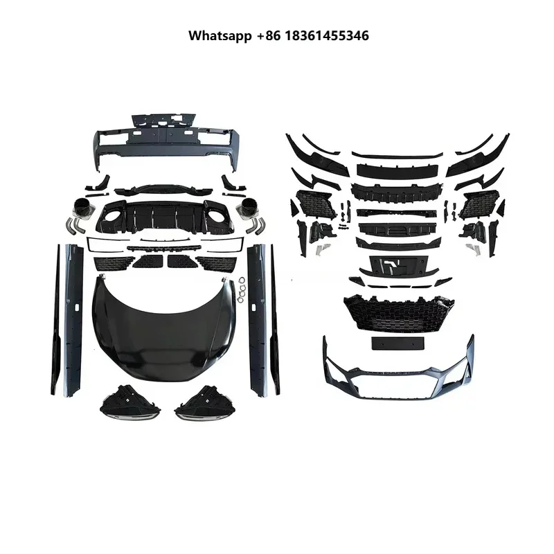Auto Body Kits 0- R, Includ Front Bumper, Side Skirts & Rear Diffuser, High Quality Clip‑On Den, Easy Insta