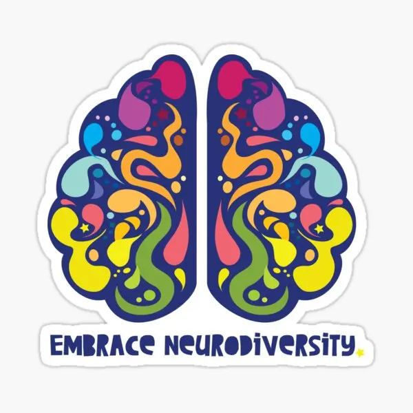 Embrace Neurodiversity  5PCS Stickers for Art Decorations Kid Window Anime Wall Bumper Living Room Decor  Background Car Home