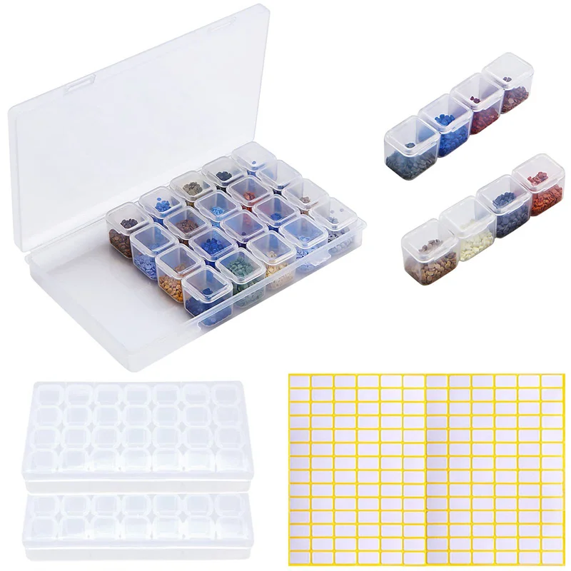 28 Slots Adjustable Plastic Storage Box Storage Box Case For Jewelry Diamond Embroidery Craft Bead Pill Holder Storage Tool image 5