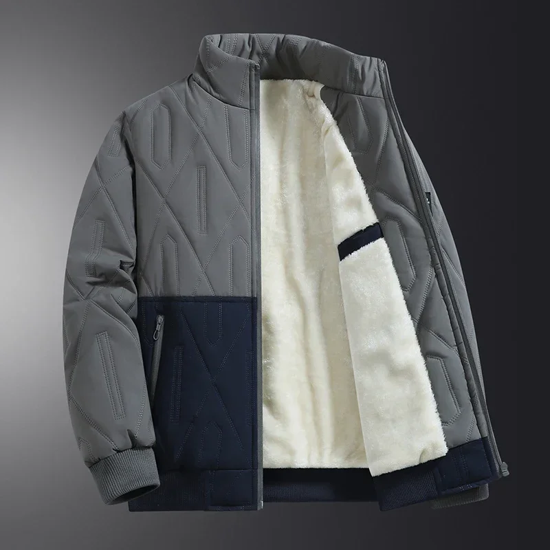 

Новая осенне-зимняя стильная стеганая куртка из овечьей шерсти, мужская модная мягкая модная повседневная теплая хлопковая куртка на утолщенной подкладке