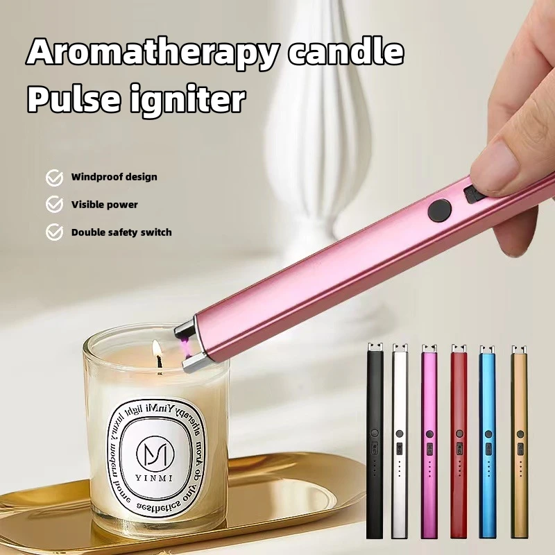 

Hot Metal Flameless Windproof Plasma Pulse Arc Candle Aromatherapy Lighter Outdoor Barbecue Gas Stove Cigarette Kitchen Tools