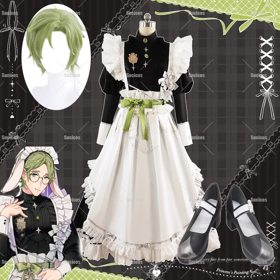 

Аниме Nu: Карнавал Оливин Горничная Косплей Костюм Парик Униформа Женщины Мужчины Хэллоуин Ролевые Игры Опора Обувь