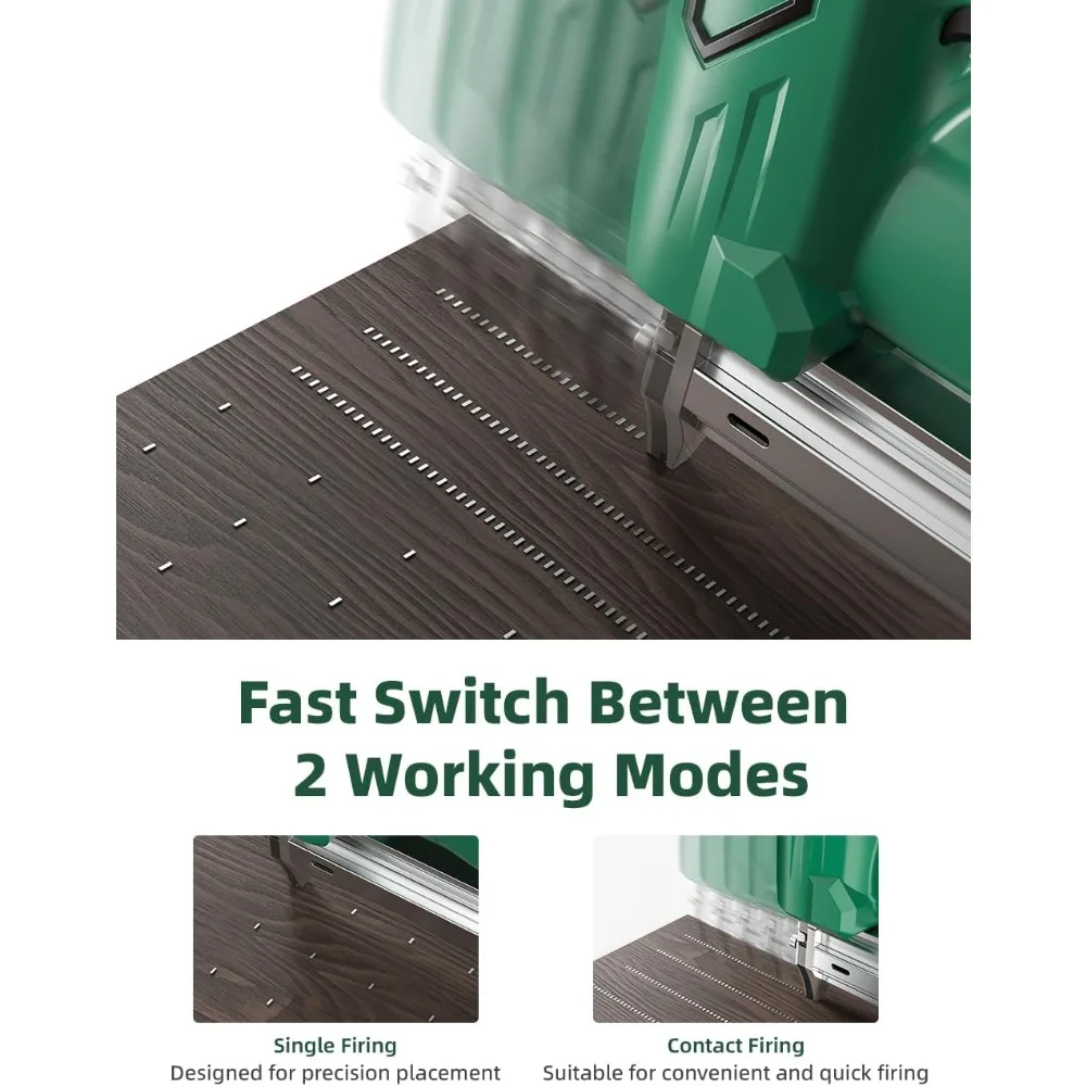 Paku Tembak Tanpa Kabel 18 Gauge dengan Baterai Ganda 2.0Ah dan Pengisi Daya Cepat, Termasuk 5000 Paku, Trigger Tunggal dan Kontak, 180 Paku