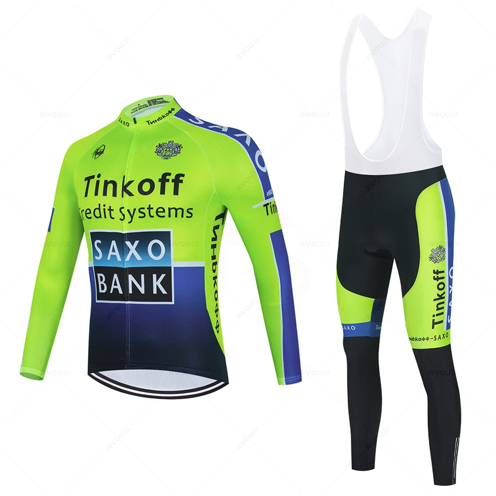 New Tinkoff 2023 Breathable Long Sleeve Cycling Set Mountain Bike Clothing Autumn Bicycle Jerseys Clothes Maillot Ropa Ciclismo