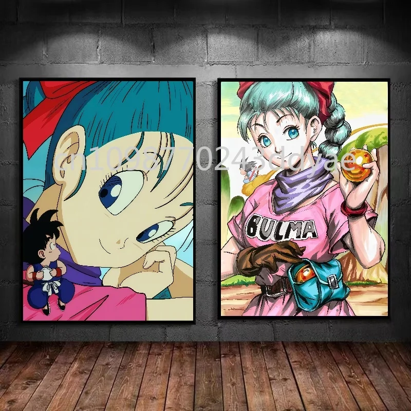 

Childhood Classic Cartoon Dragon Ball Poster Wukong Vegeta Bulma HD Canvas Painting Game Hall Bedroom Wall Decoration Painting