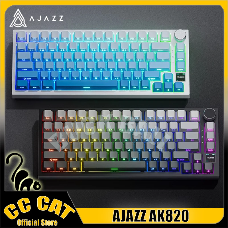 

Ajazz AK820 Mechanical Keyboards Gaming Keyboard Bluetooth Wireless Keyboard 3 Mode Hot Swap RGB Backlight Custom Gamer Keyboard